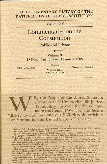 Documentary History of the Ratification of the Constitution,