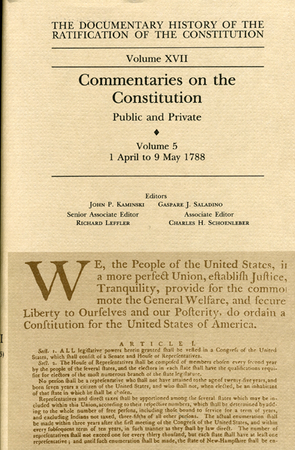 Documentary History of the Ratification of the Constitution,