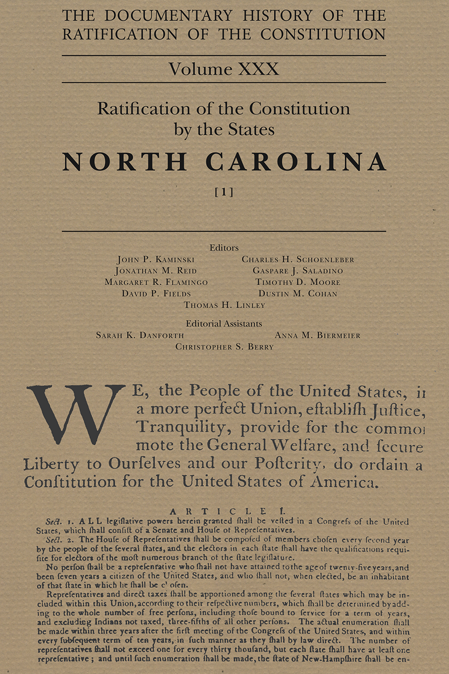 Documentary History of the Ratification of the Constitution,