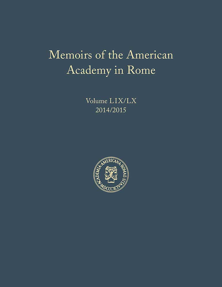 Memoirs of the American Academy in Rome, Vol. 59 (2014) / 60