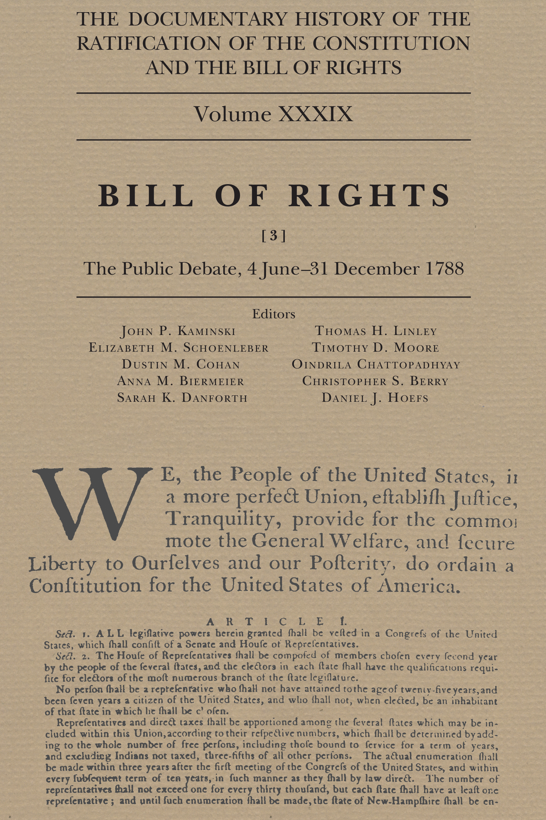 Documentary History of the Ratification of the Constitution and